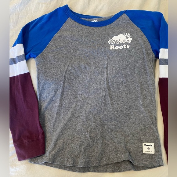 Roots Boys Crewneck Long Sleeve Regular Fit Classic Shirt Top Size Medium 7/8 - Picture 1 of 6